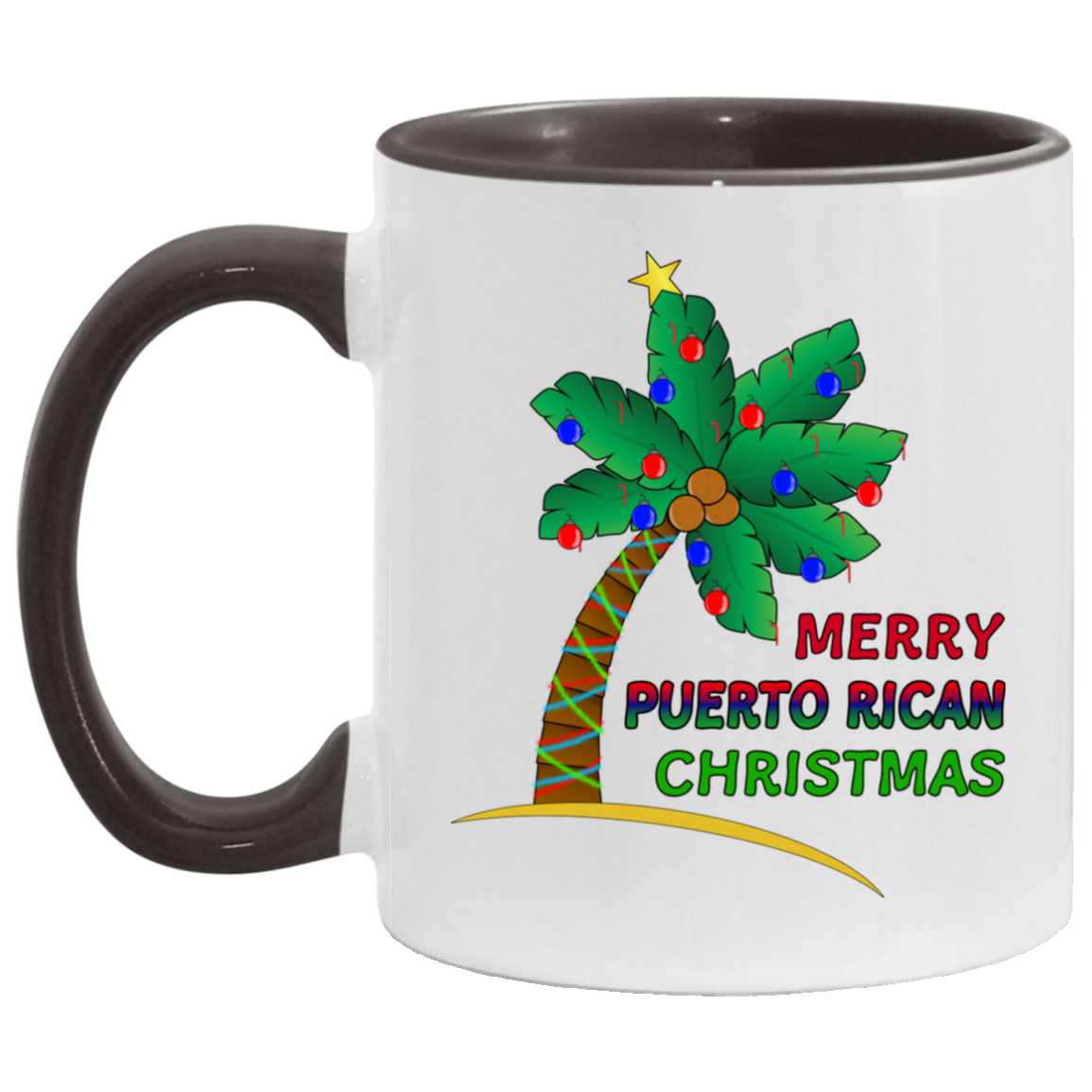 Merry PR Christmas 11OZ Accent Mug - Puerto Rican Pride