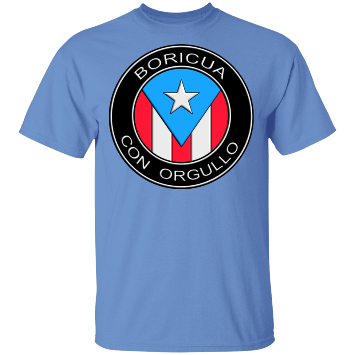 Boricu Con Orgullo 5.3 oz. T-Shirt - Puerto Rican Pride