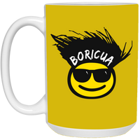 Thumbnail for Cool Boricua Emoji 15 oz. White Mug