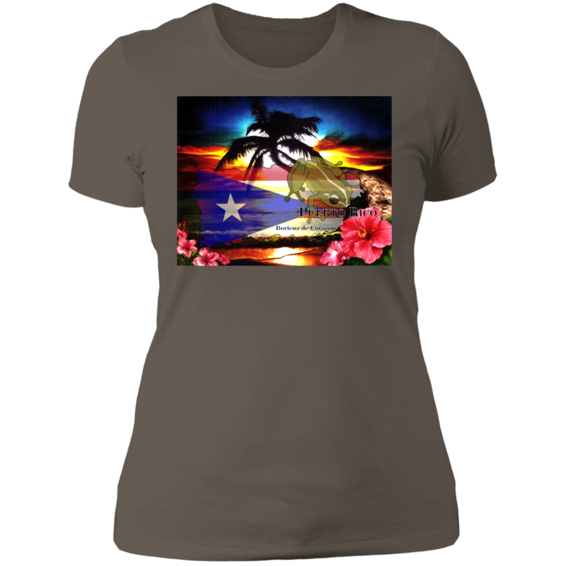 Boricuas De Corazon Ladies' Boyfriend T-Shirt - Puerto Rican Pride