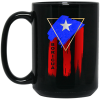 Thumbnail for BORICUA FLAG 15 oz. Black Mug