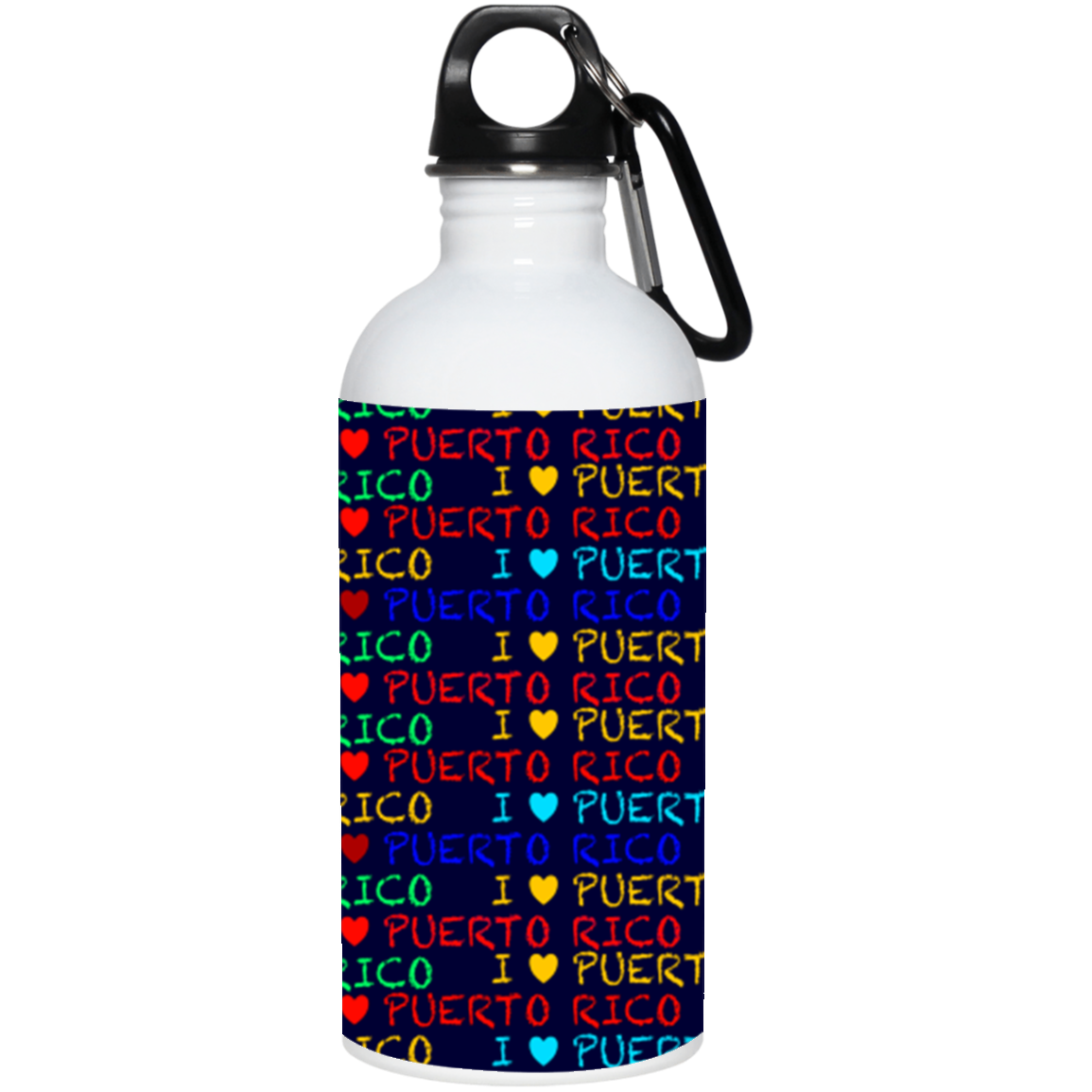 I ❤ PR 20 oz. Stainless Steel Water Bottle - Puerto Rican Pride