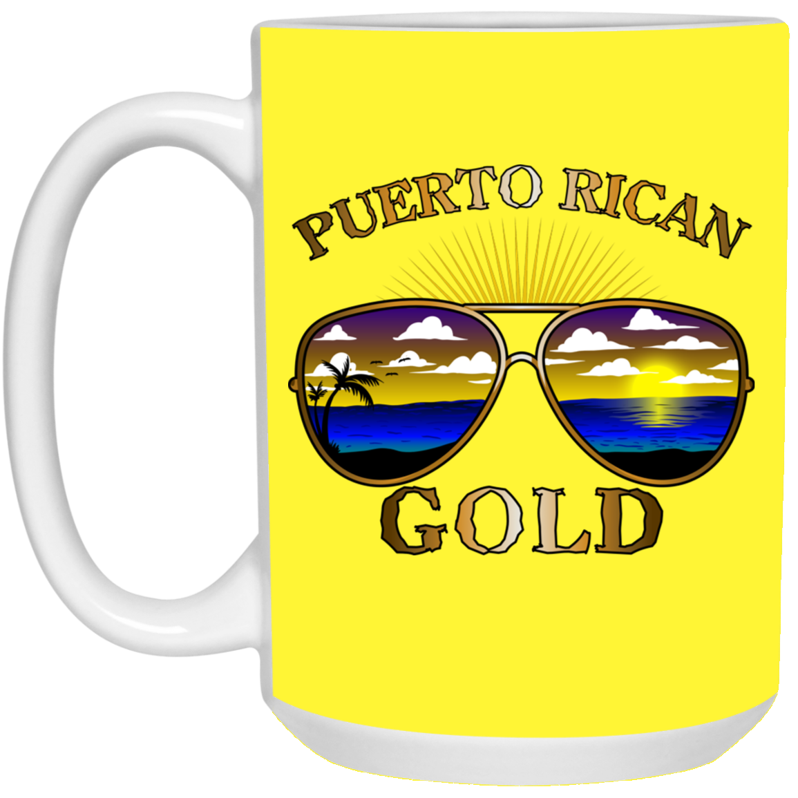Puerto Rican Gold 15 oz. White Mug