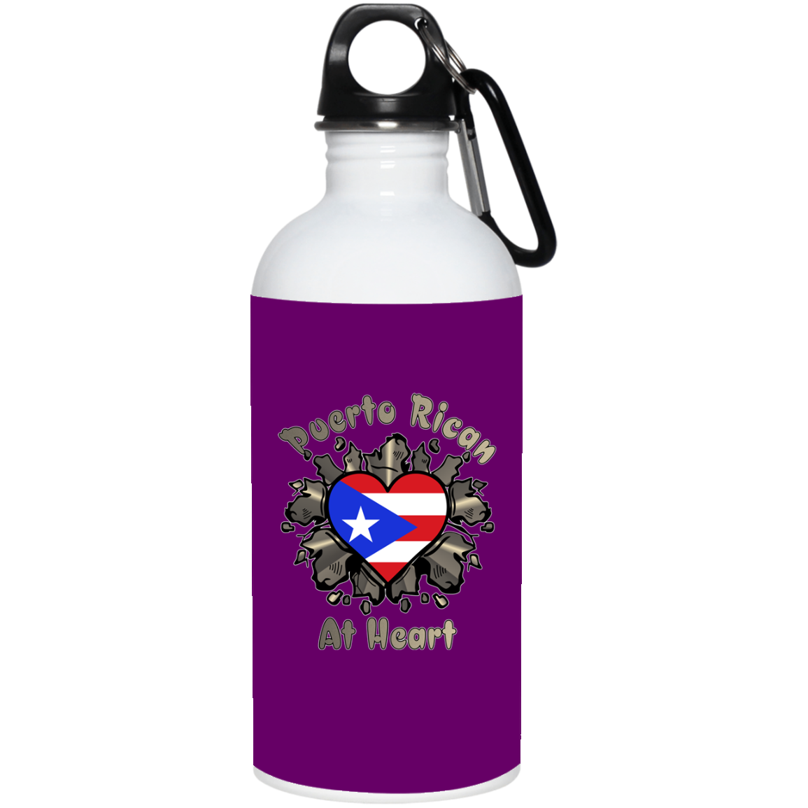 Puerto Rican At Heart - 20 oz. Stainless Steel Water Bottle