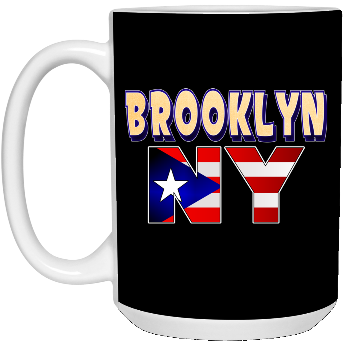 Brooklyn NY 15 oz. White Mug - Puerto Rican Pride