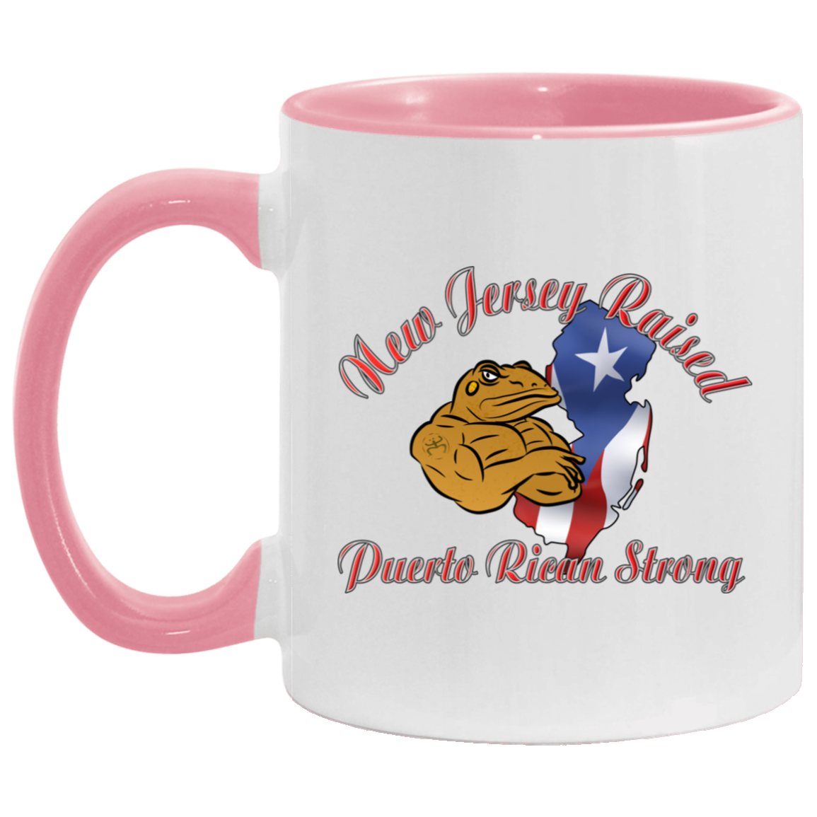 New Jersey Raised PR Strong 11OZ Accent Mug - Puerto Rican Pride