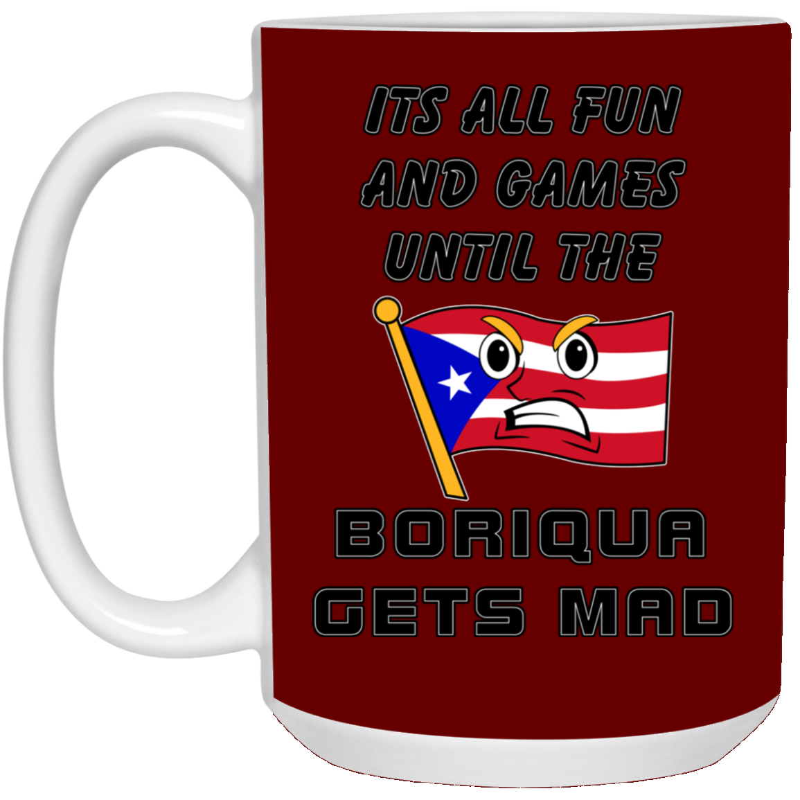Fun and Games 15 oz. White Mug - Puerto Rican Pride