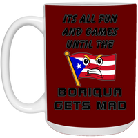 Thumbnail for Fun and Games 15 oz. White Mug - Puerto Rican Pride