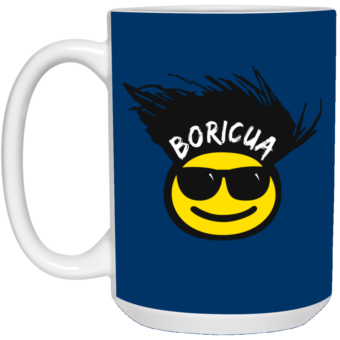 Cool Boricua Emoji 15 oz. White Mug