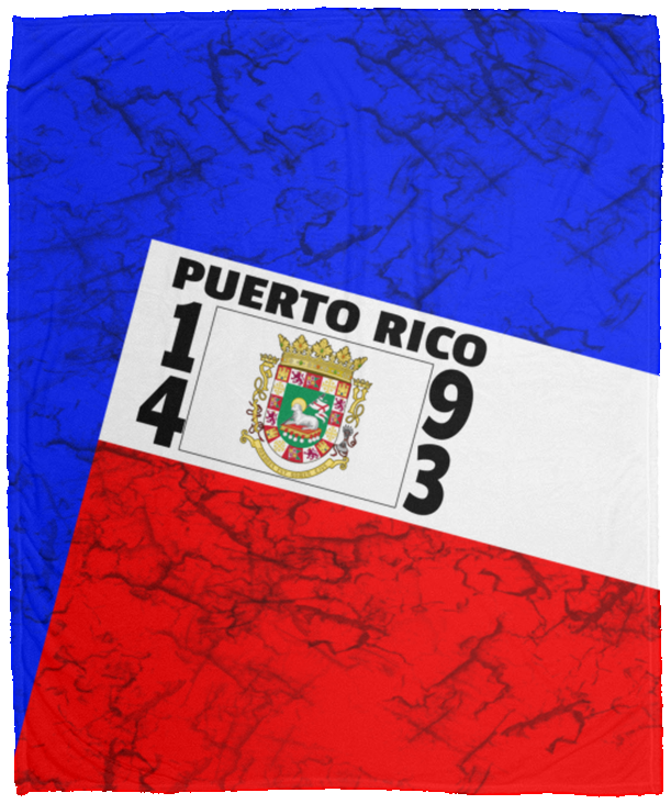 Coat Of Arms Fleece Throw Blanket - 50x60 - Puerto Rican Pride
