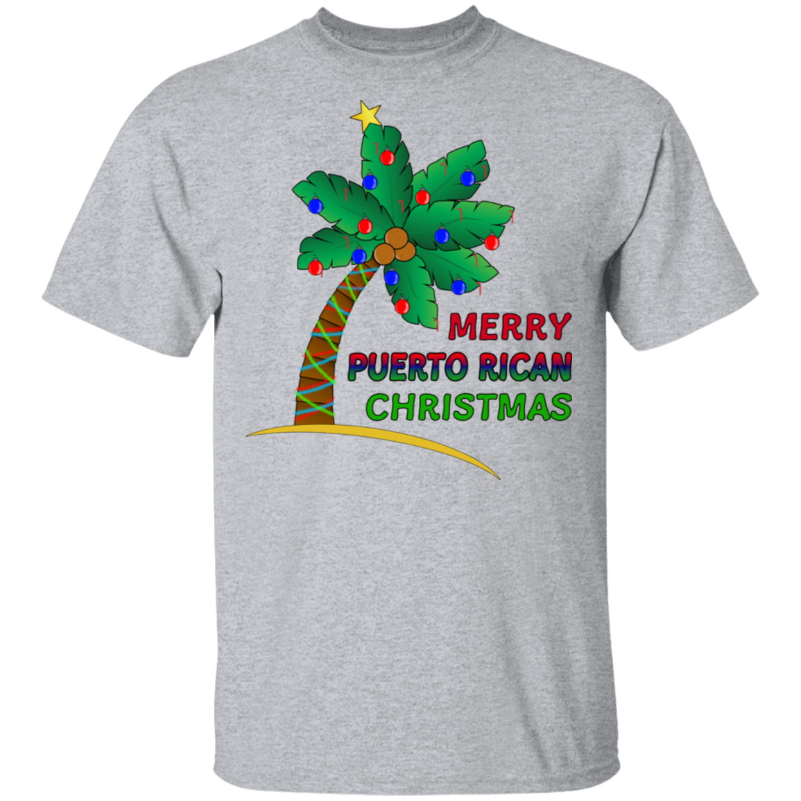 Merry PR Christmas 5.3 oz. T-Shirt - Puerto Rican Pride
