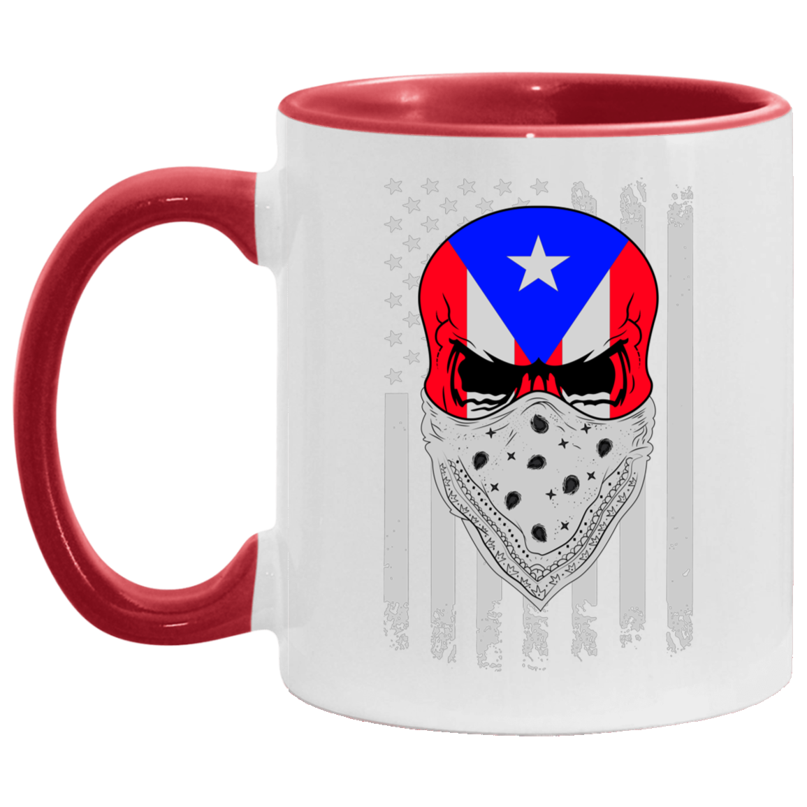 1st Star Skull 11OZ Accent Mug - Puerto Rican Pride