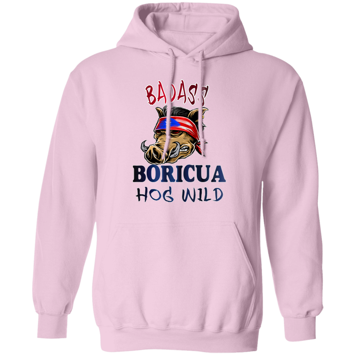 Badass Boricua Hog Wild (Small-5XL)  Pullover Hoodie