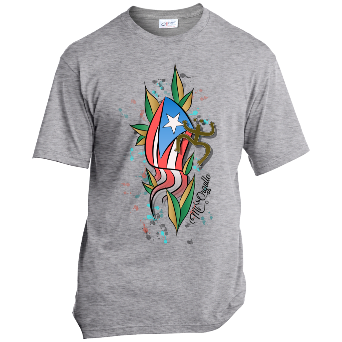 Artistic Mi Orgullo USA Made Unisex T-Shirt - Puerto Rican Pride