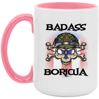 Thumbnail for Badass Boricua Skull X Bones 15oz. Accent Mug