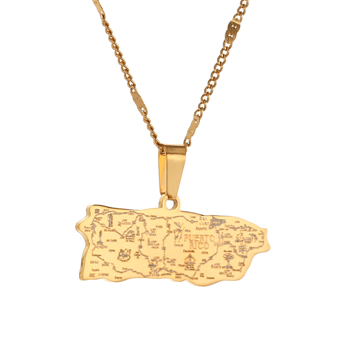 Gold Map Detail Necklace
