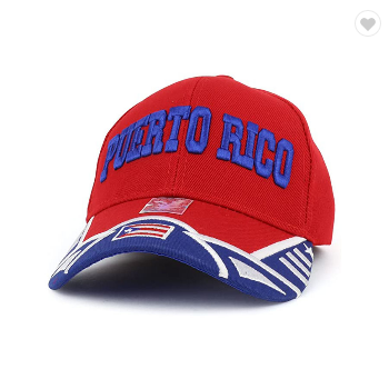 Red Embroidered Puerto Rico Hat