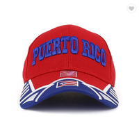 Thumbnail for Red Embroidered Puerto Rico Hat