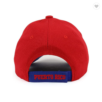 Red Embroidered Puerto Rico Hat