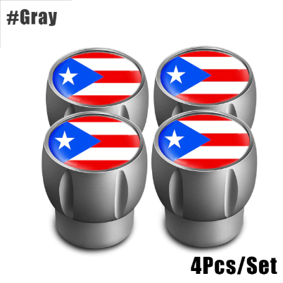 4Pcs/Set Puerto Rico Flag Tire Valve Caps