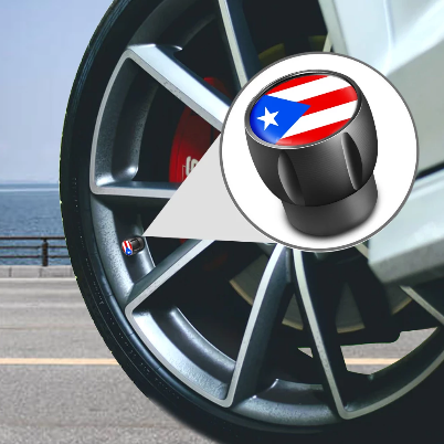 4Pcs/Set Puerto Rico Flag Tire Valve Caps