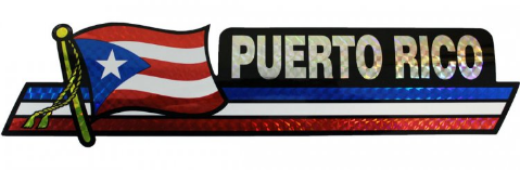 Reflective Puerto Rico Flag Decal