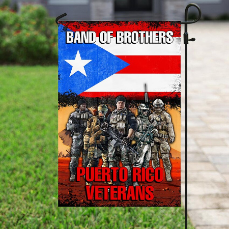 Band Of Brothers Puerto Rican Garden/Yard Flag - Puerto Rican Pride