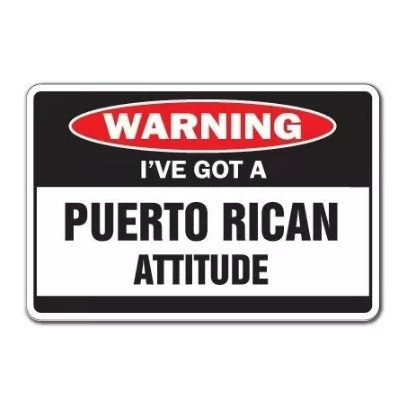 Warning Puerto Rican Attitude Parking Sign (Metal)