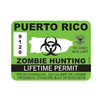 Thumbnail for Puerto Rico Zombie Hunting Permit Decal