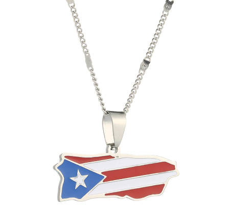 Map-Flag Necklace