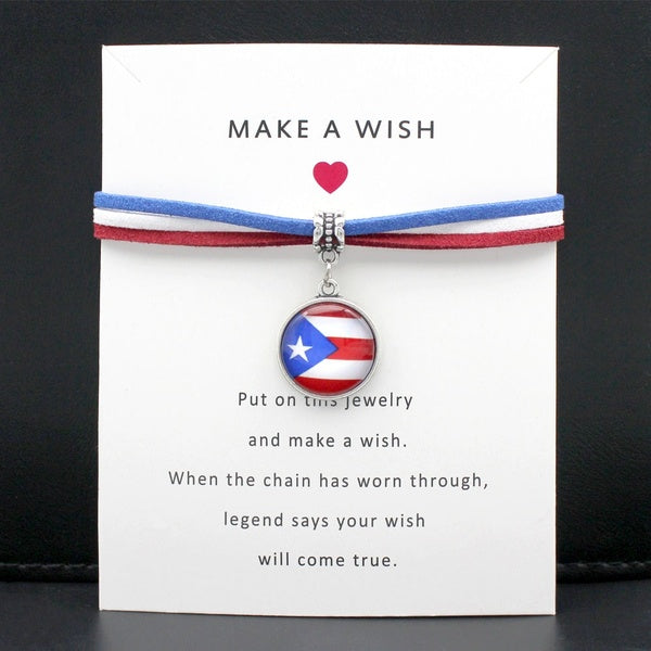 Puerto Rico Flag Wish Bracelet