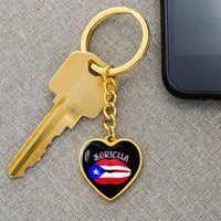 Thumbnail for Boricua Lips Heart Key Chain - Puerto Rican Pride