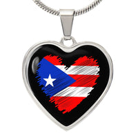 Thumbnail for Puerto Rico Heart Necklace (Gold or Silver)