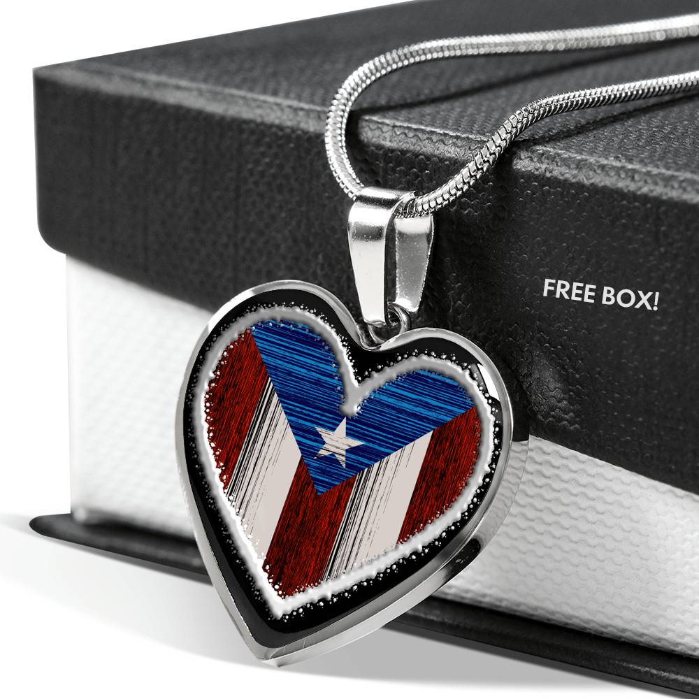 Textured Heart Flag Necklace