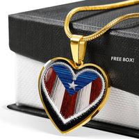 Thumbnail for Textured Heart Flag Necklace