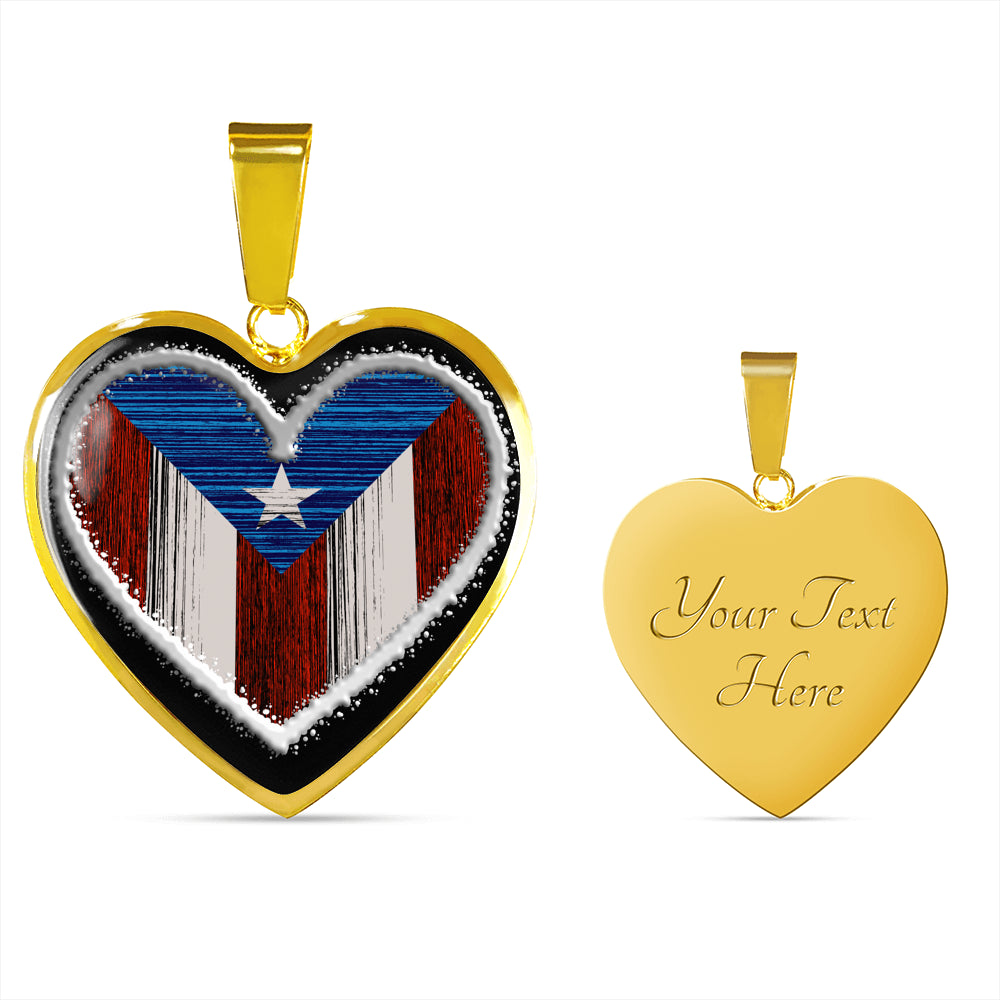 Textured Heart Flag Necklace