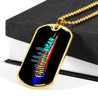 Thumbnail for Chitown-Rican Dog Tag Necklace - Puerto Rican Pride