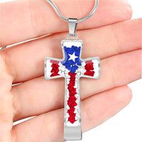 Thumbnail for God and Country Hearts Cross Necklace