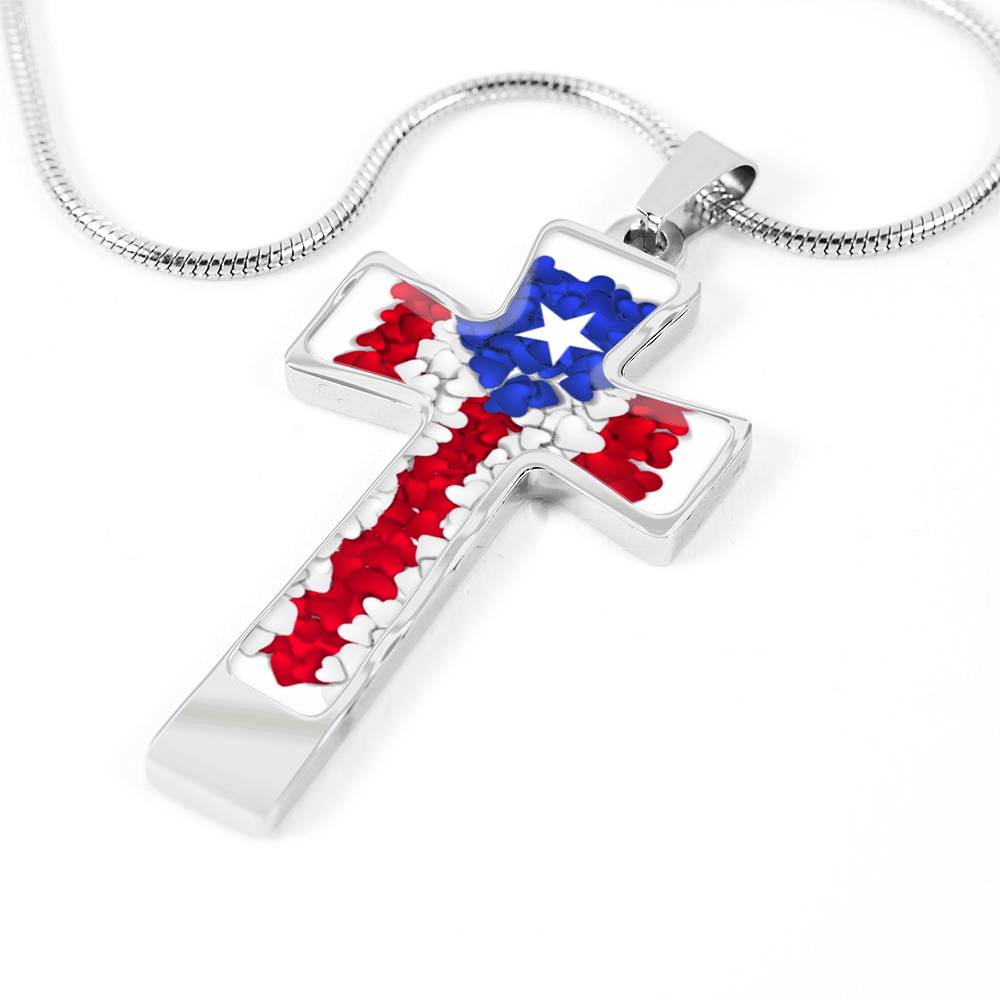 God and Country Hearts Cross Necklace
