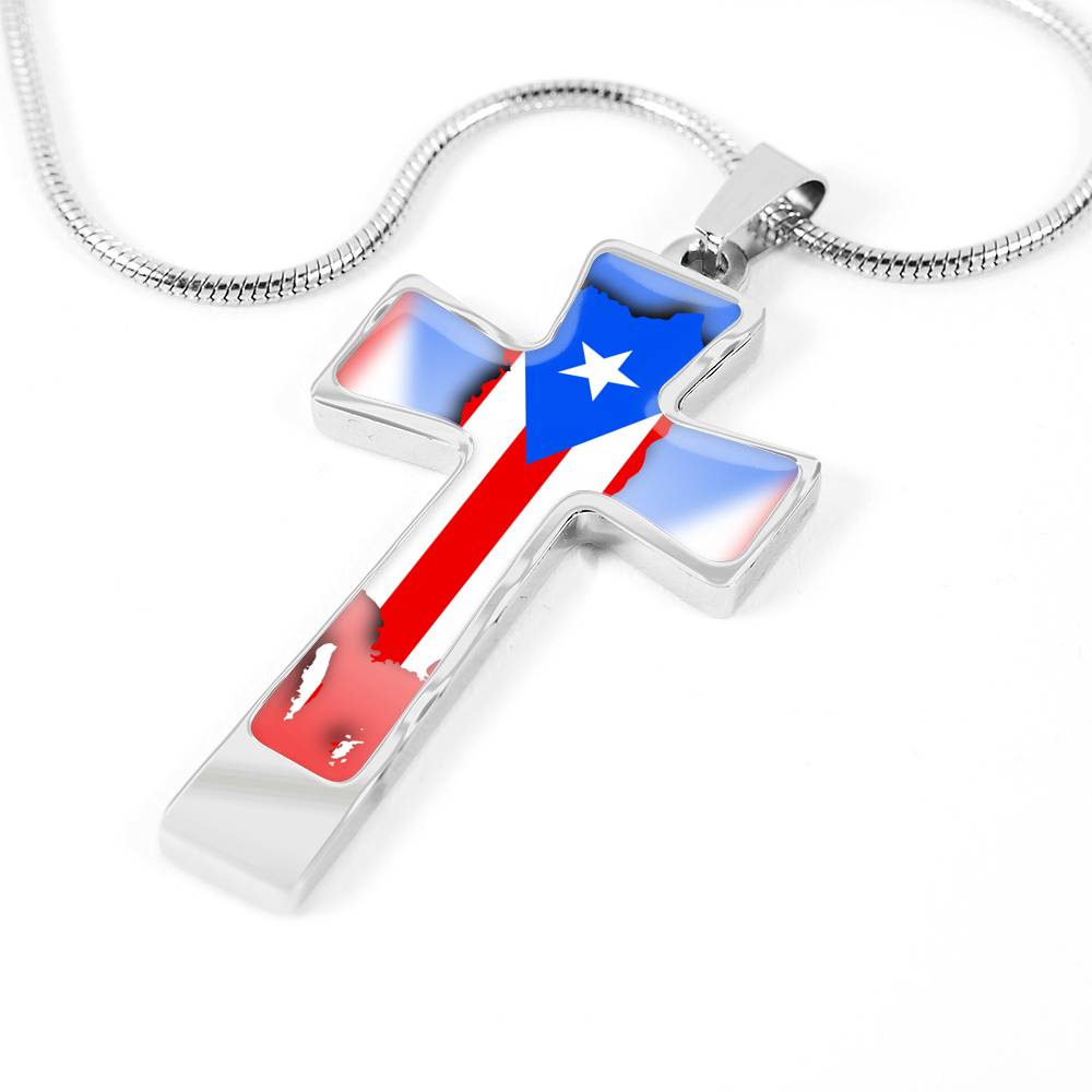 Island Flag Cross Necklace