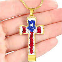 Thumbnail for God and Country Hearts Cross Necklace