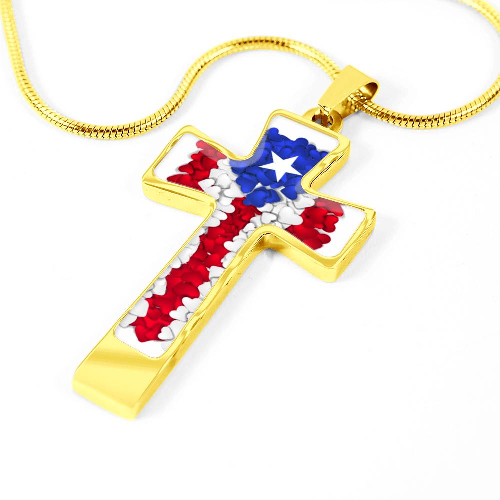 God and Country Hearts Cross Necklace