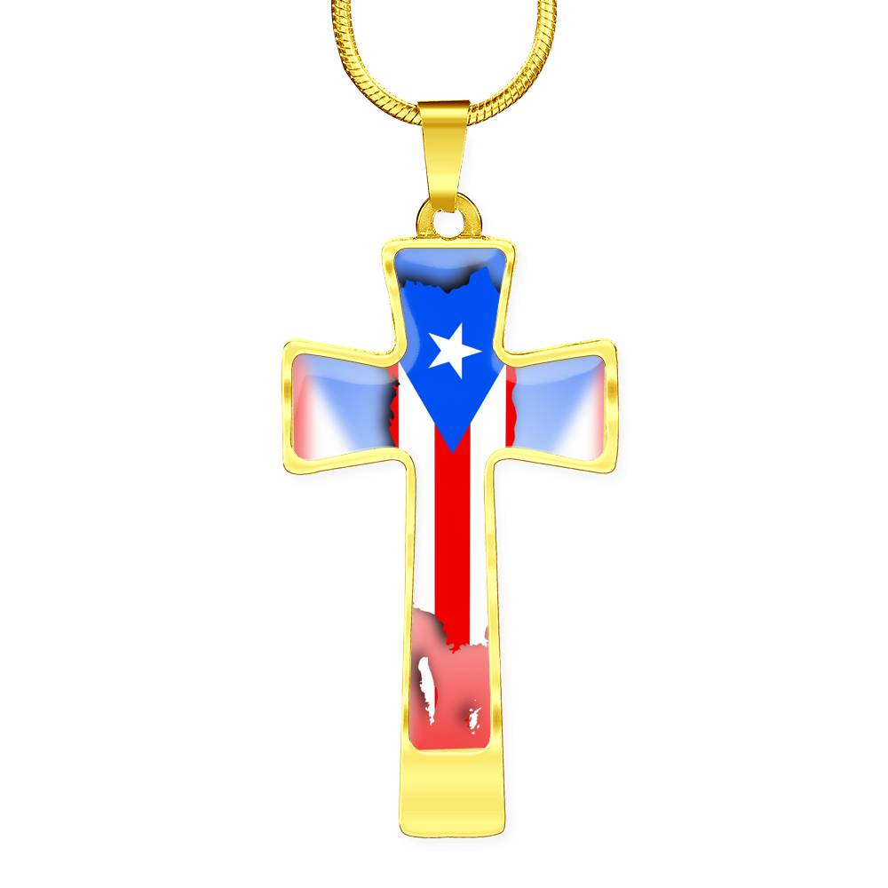 Island Flag Cross Necklace