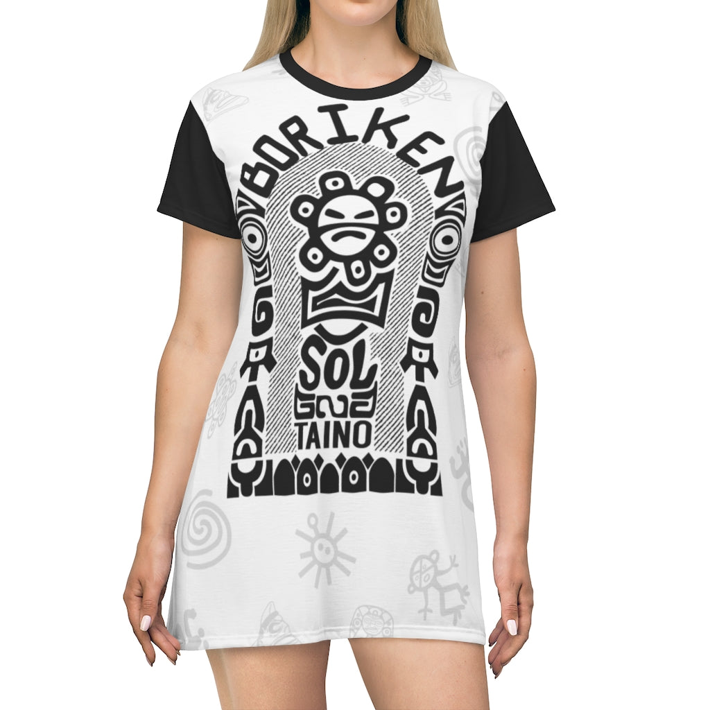 Tattoo Taino All Over Print T-Shirt Dress