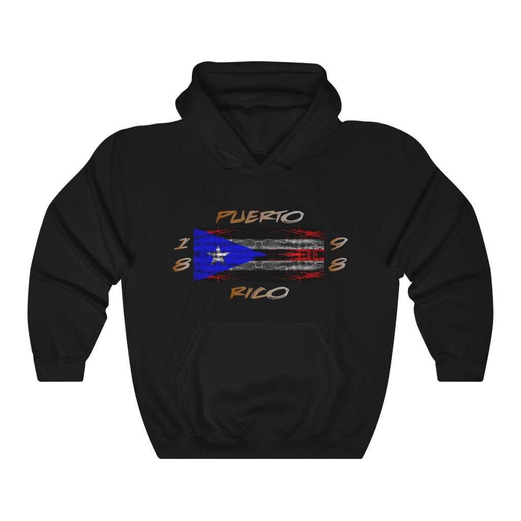1898 Puerto Rico Lightning Flag - Unisex Heavy Blend™ Hooded Sweatshirt