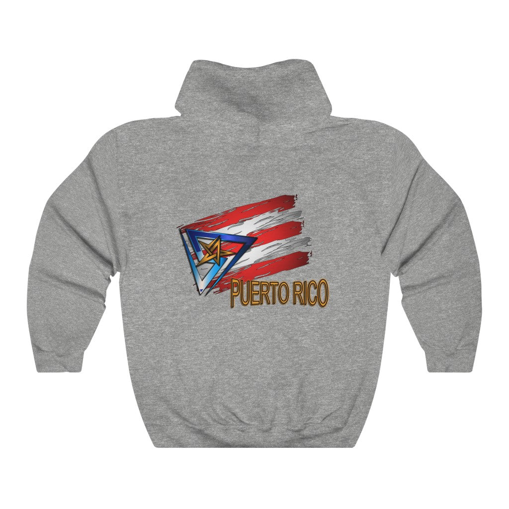Cool Abstract Puerto Rico + Flag Unisex Heavy Blend™ Hoodie (Small-5XL)