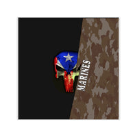 Thumbnail for Marines Camo Flag Skull - Square Vinyl Decal (4 Sizes)