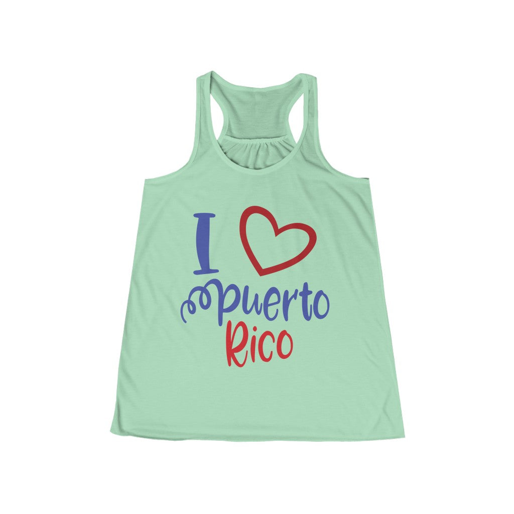 I HEART PUERTO RICO Women's Flowy Racerback Tank