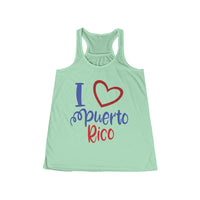 Thumbnail for I HEART PUERTO RICO Women's Flowy Racerback Tank