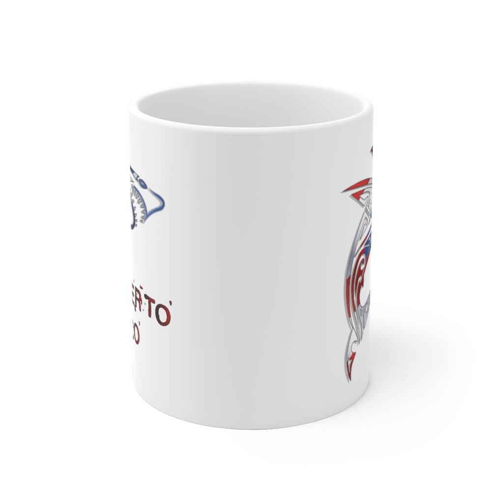 Puerto Rico Shark Flag White Ceramic Mug - Puerto Rican Pride